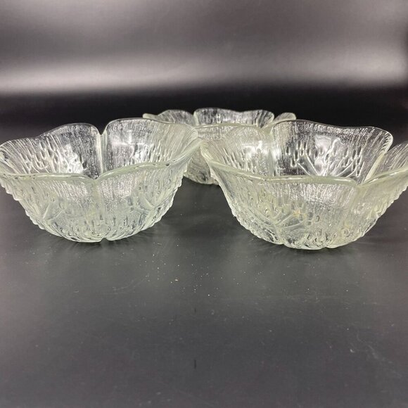 Lasisepat Mantsala Finland Cow Parsley Glass Serving Bowl & 3 Matching Dishes Se - Picture 7 of 7